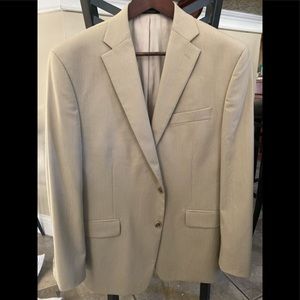 Men’s Calvin Klein Suit Khaki with Pinstripes